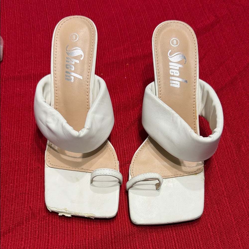 SHEIN Cream Heeled Sandals